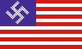 American flag - swastika and stripes - symbol of American state terrorism.   American terrorism is international terrorism.