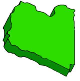 outline of Libya's borders - the shape of a big green heart