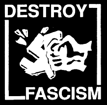 Destroy Fascism - fist smashing a swastika