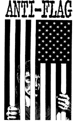 Drawing of a despairing man imprisoned behind the bars of an American flag.