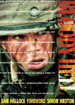 bookcover features a photograph of a young soldier wearing a helmet, with a look of fear and shock on his dirt-streaked face.